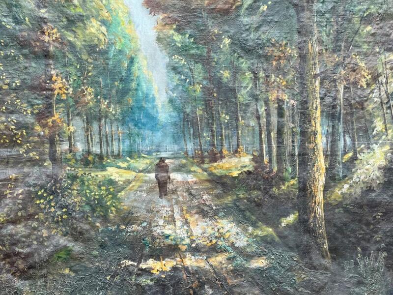 A walk in the forest ( oil on canvas )