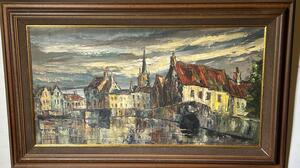 Canal in Bruges ( oil on canvas )