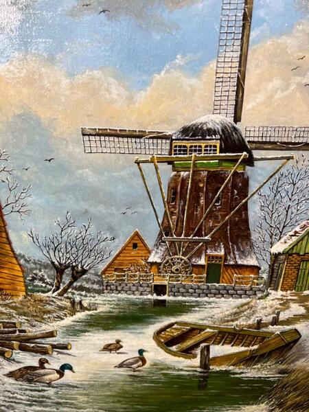 Holland in the wintertime ( oil on canvas )