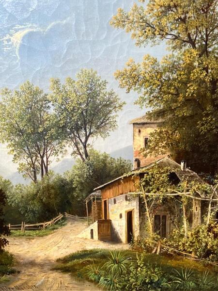 House in the mountains near München ( oil on canvas )