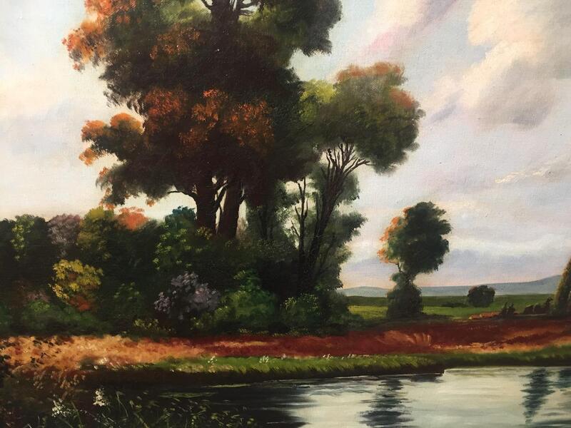 Riverlandscape in the summertime ( oil on canvas)