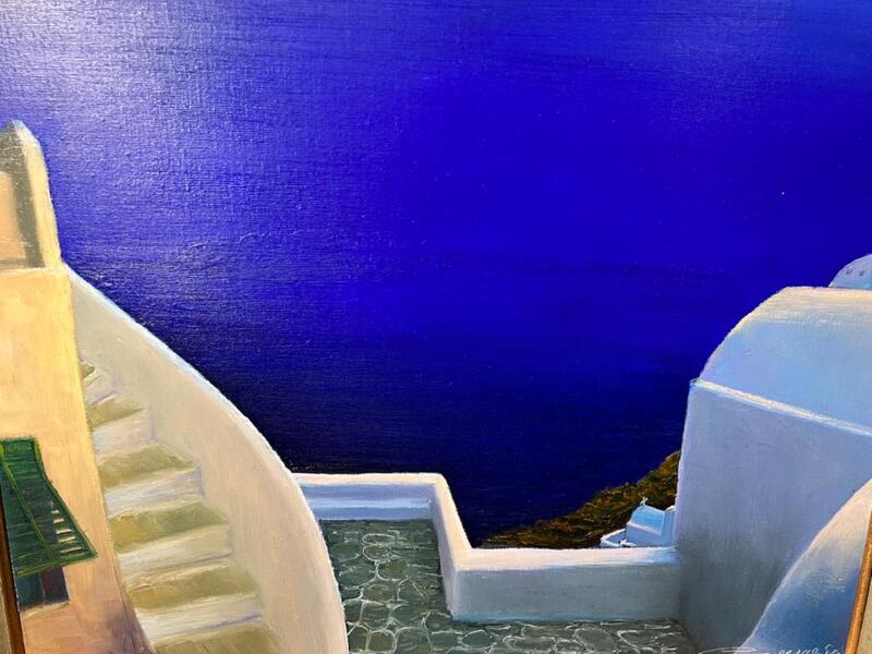 Santorini ( oil on canvas )
