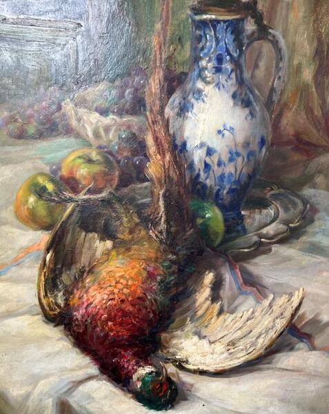 Stillife with a pheasant ( oil on canvas )
