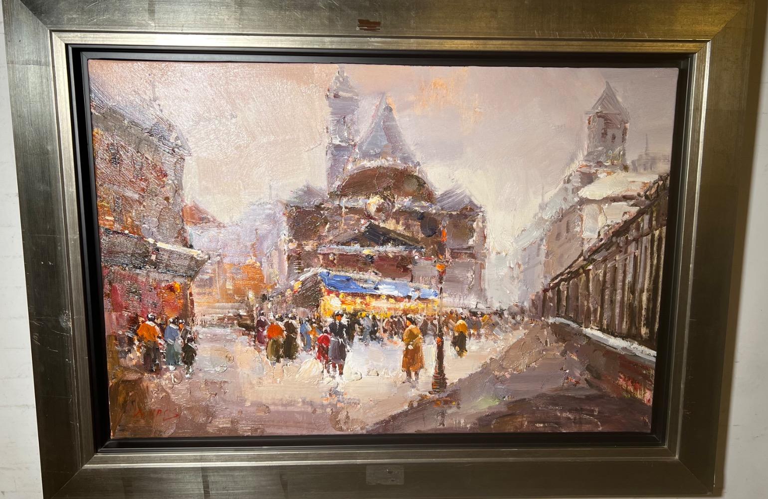 The daily life in Paris ( oil on canvas )