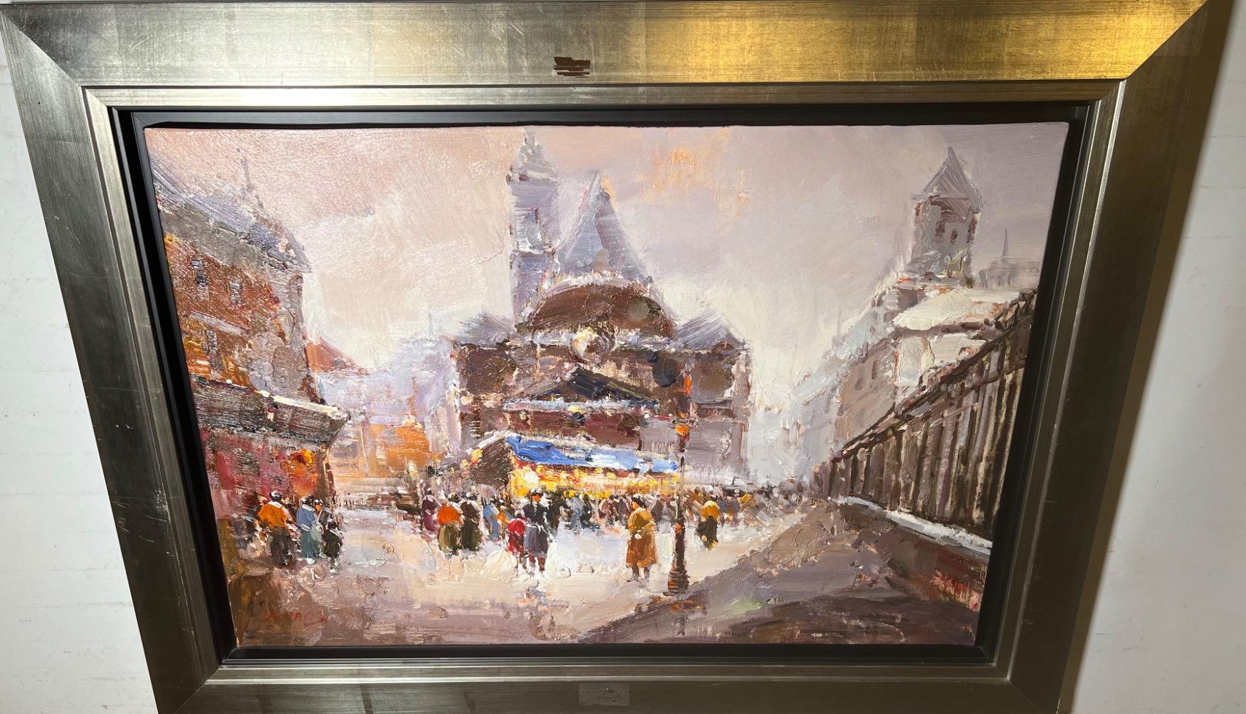 The daily life in Paris ( oil on canvas )
