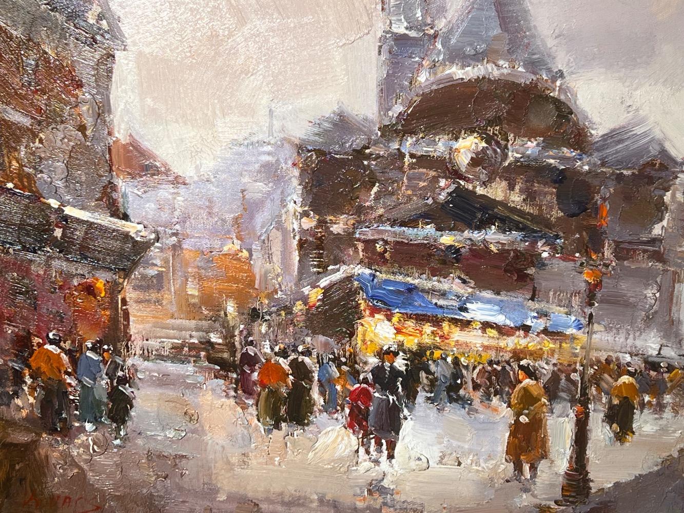 The daily life in Paris ( oil on canvas )
