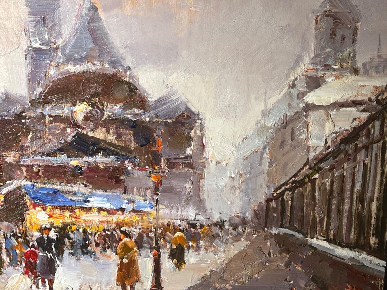The daily life in Paris ( oil on canvas )