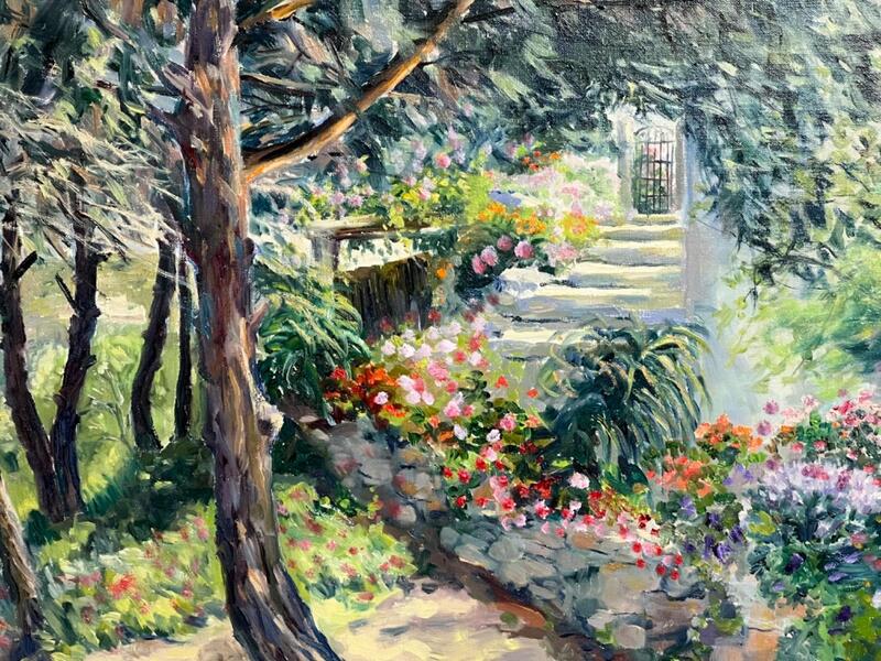 The garden in the summertime ( oil on canvas )
