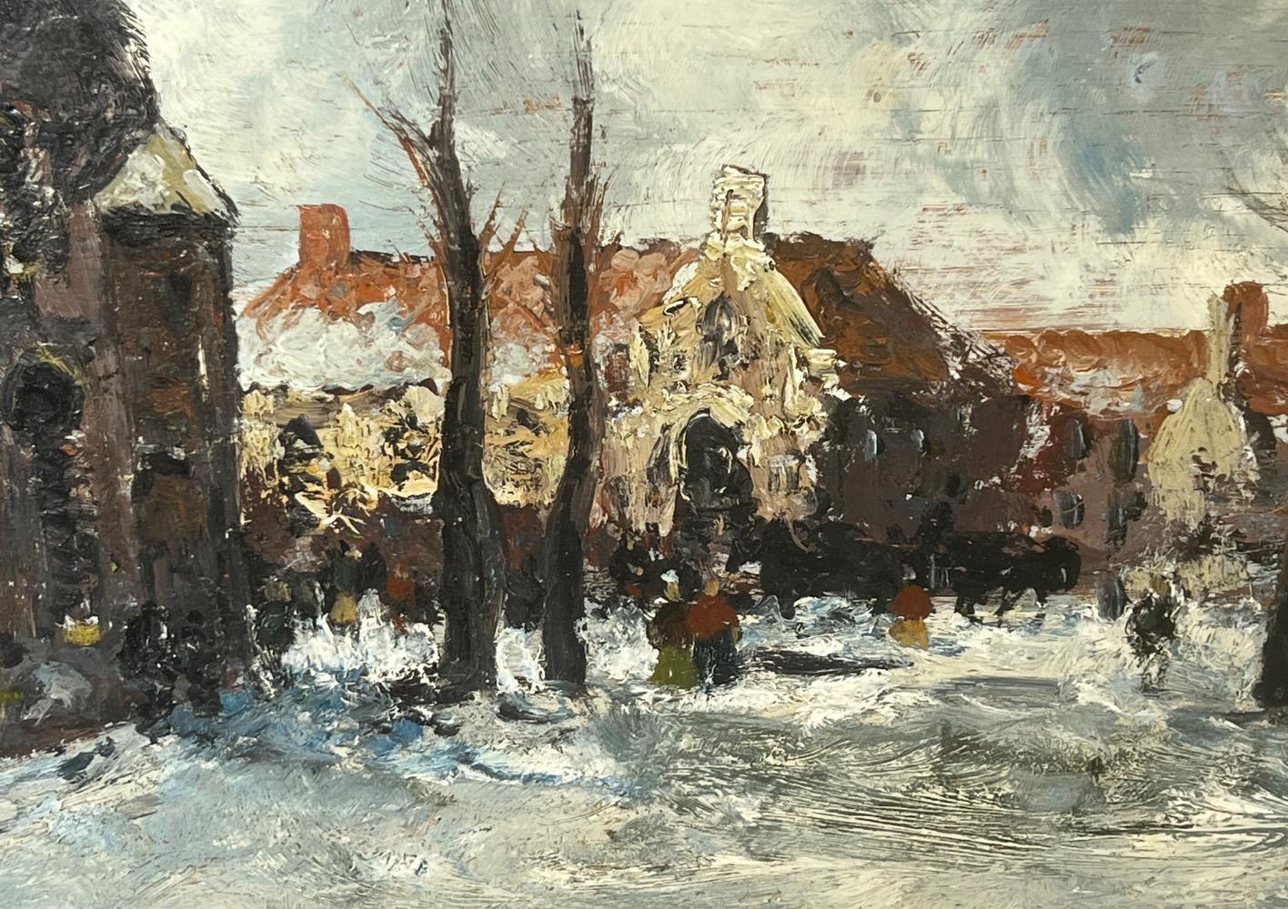 The market in thf wintertime ( oil on panel )