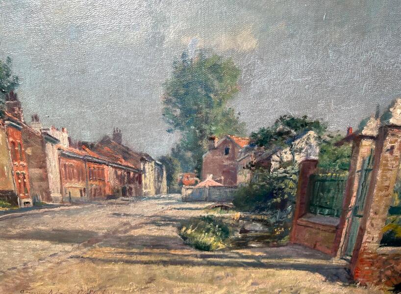 The peaceful village ( oil on canvas )