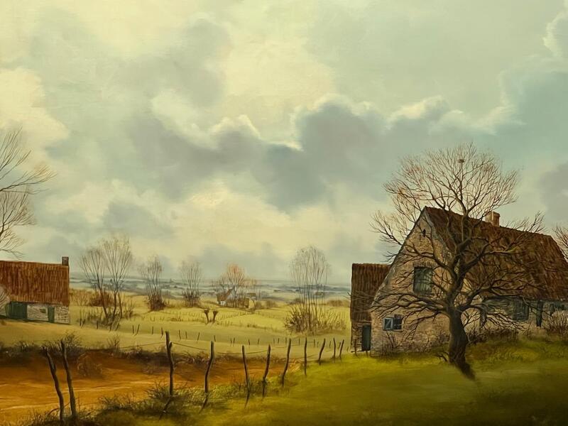A farm in Flanders ( oil on canvas)