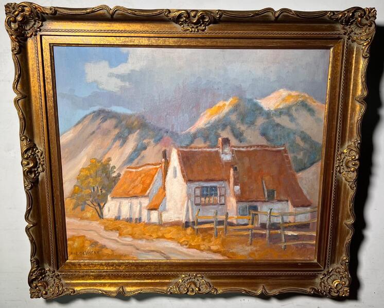 A farm in Switzerland ( oil on canvas)