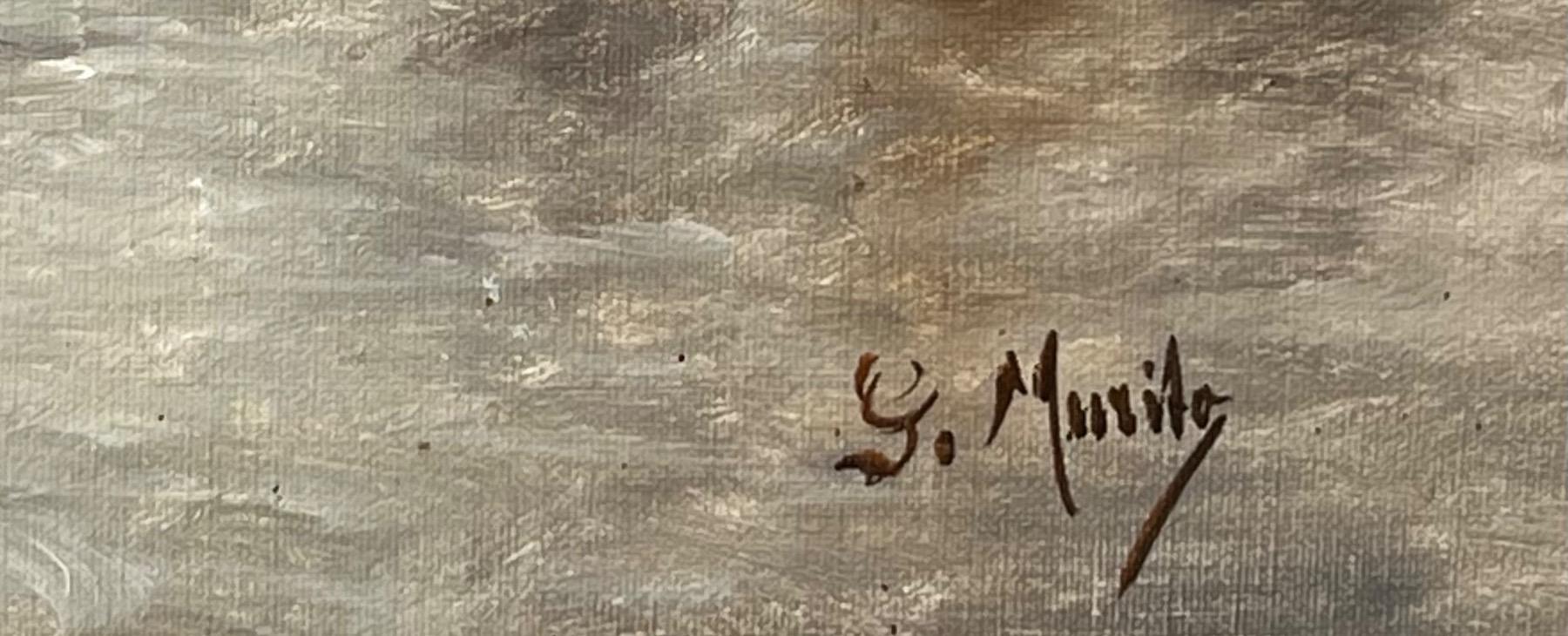 A pair of maritime scenes ( oil on canvas )