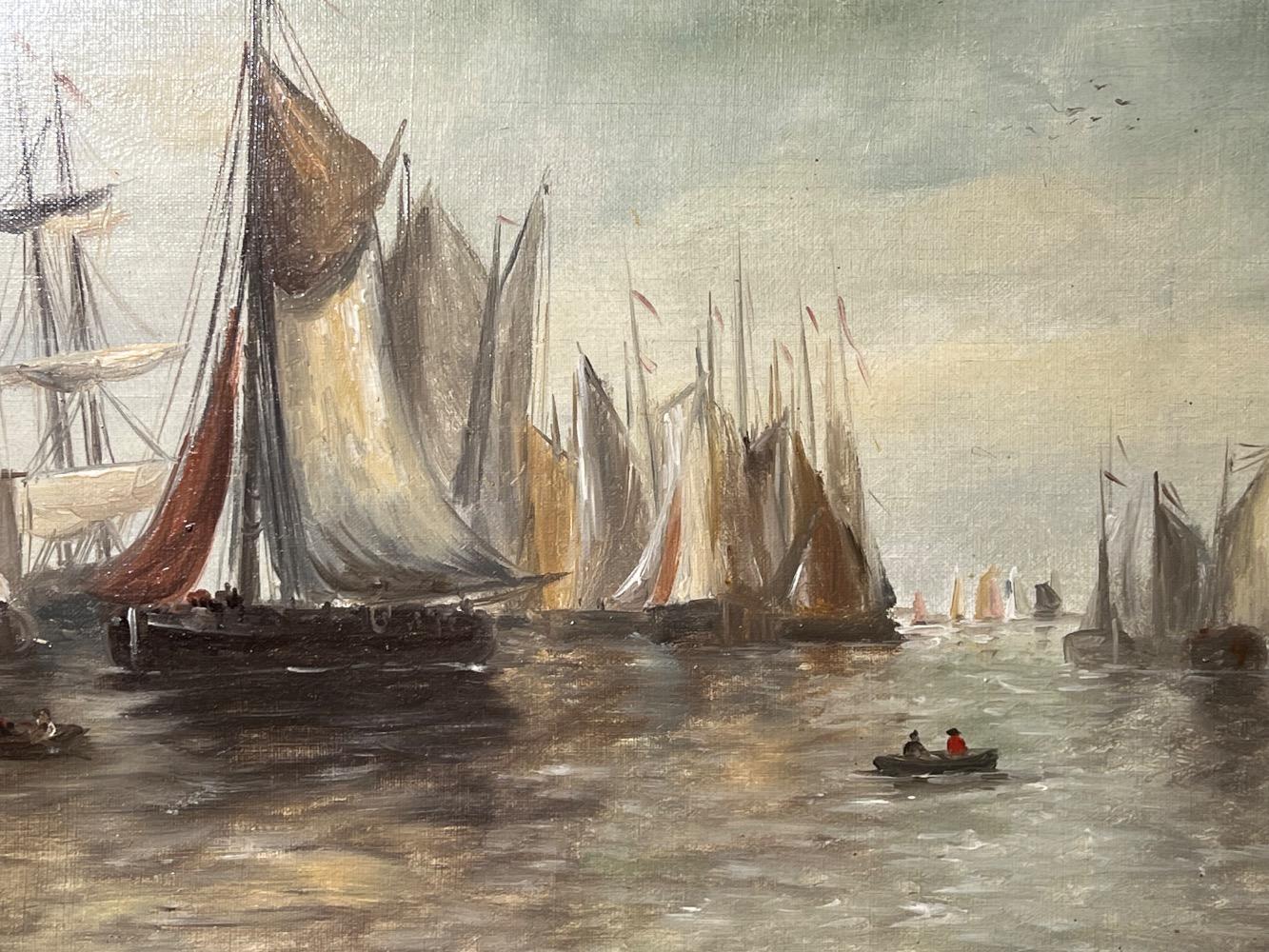 A pair of maritime scenes ( oil on canvas )