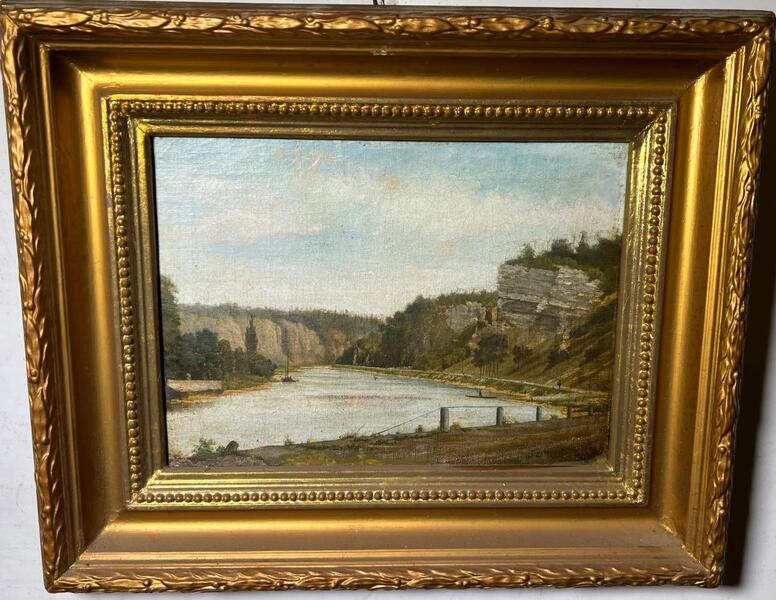 A pair of riverlandscapes ( oil on canvas(