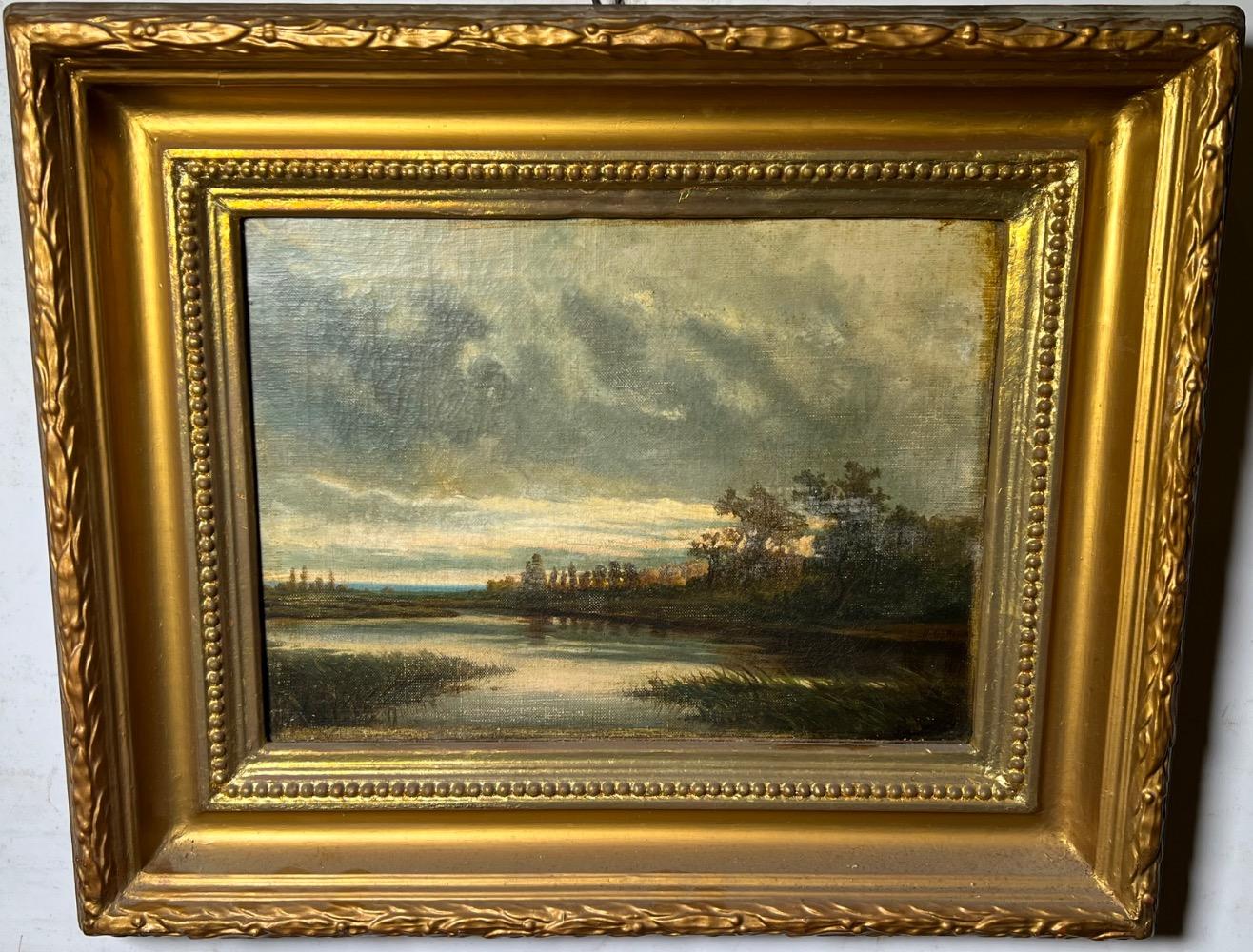 A pair of riverlandscapes ( oil on canvas(