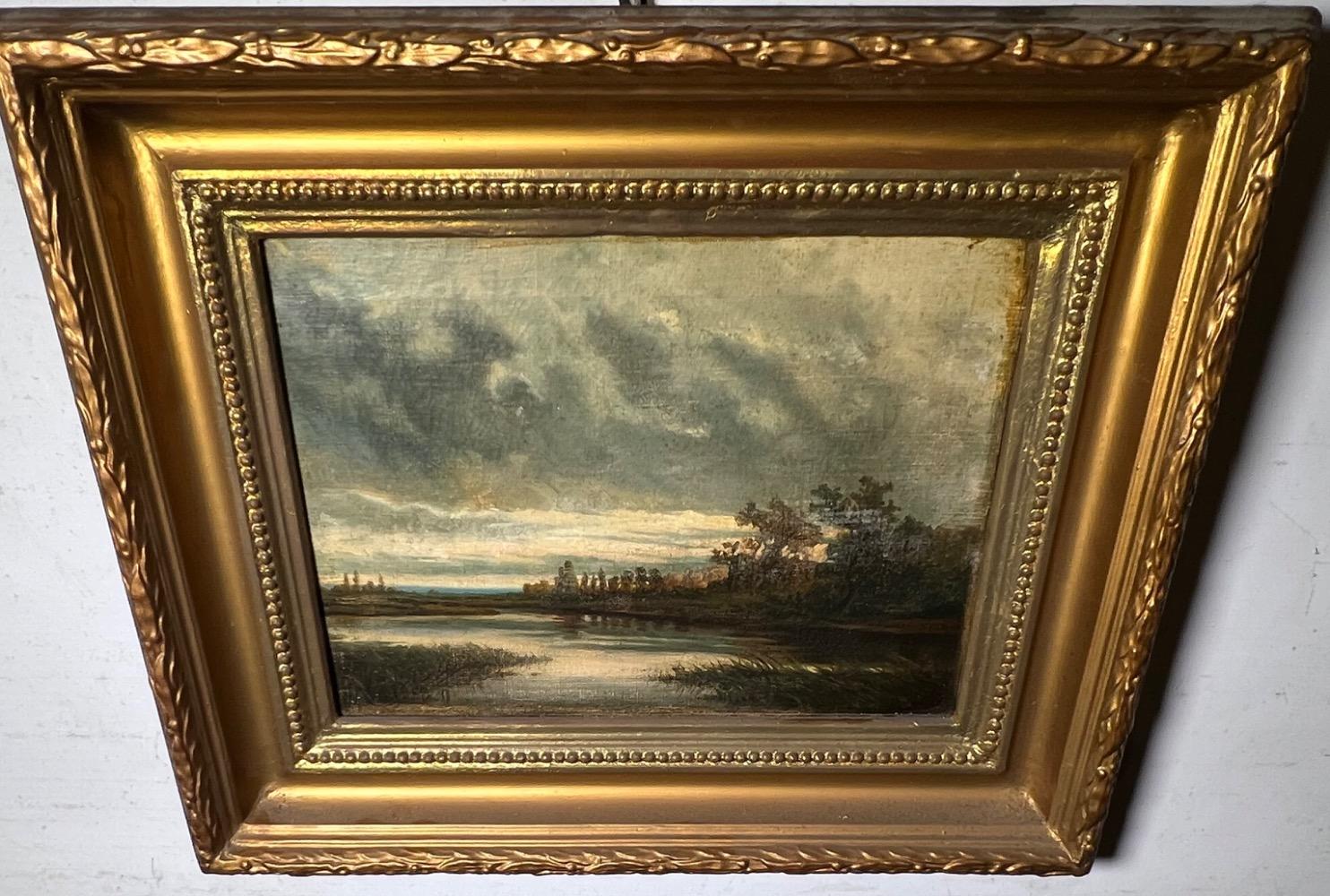 A pair of riverlandscapes ( oil on canvas(