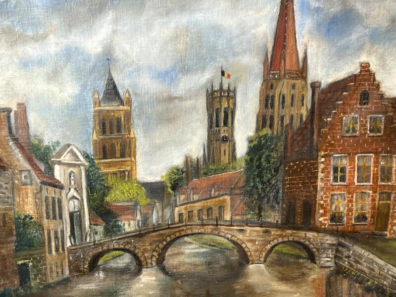 A pair of sights of Bruges ( oi on canvas )