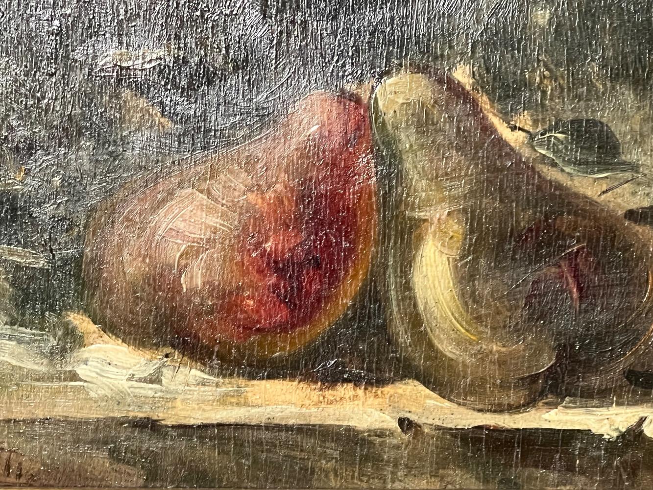 A pair of Stillifes with fruit ( oil on panel )