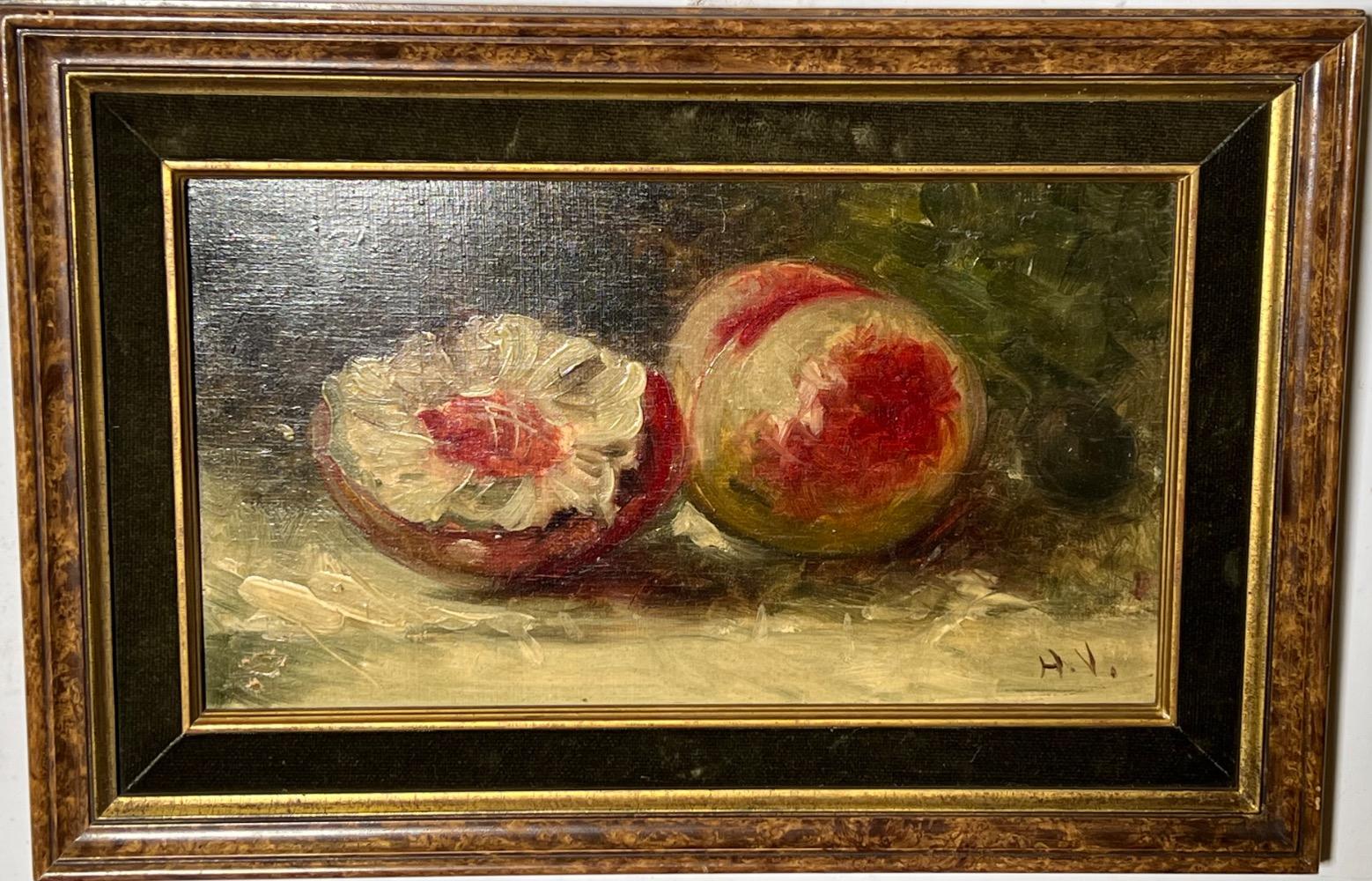 A pair of Stillifes with fruit ( oil on panel )