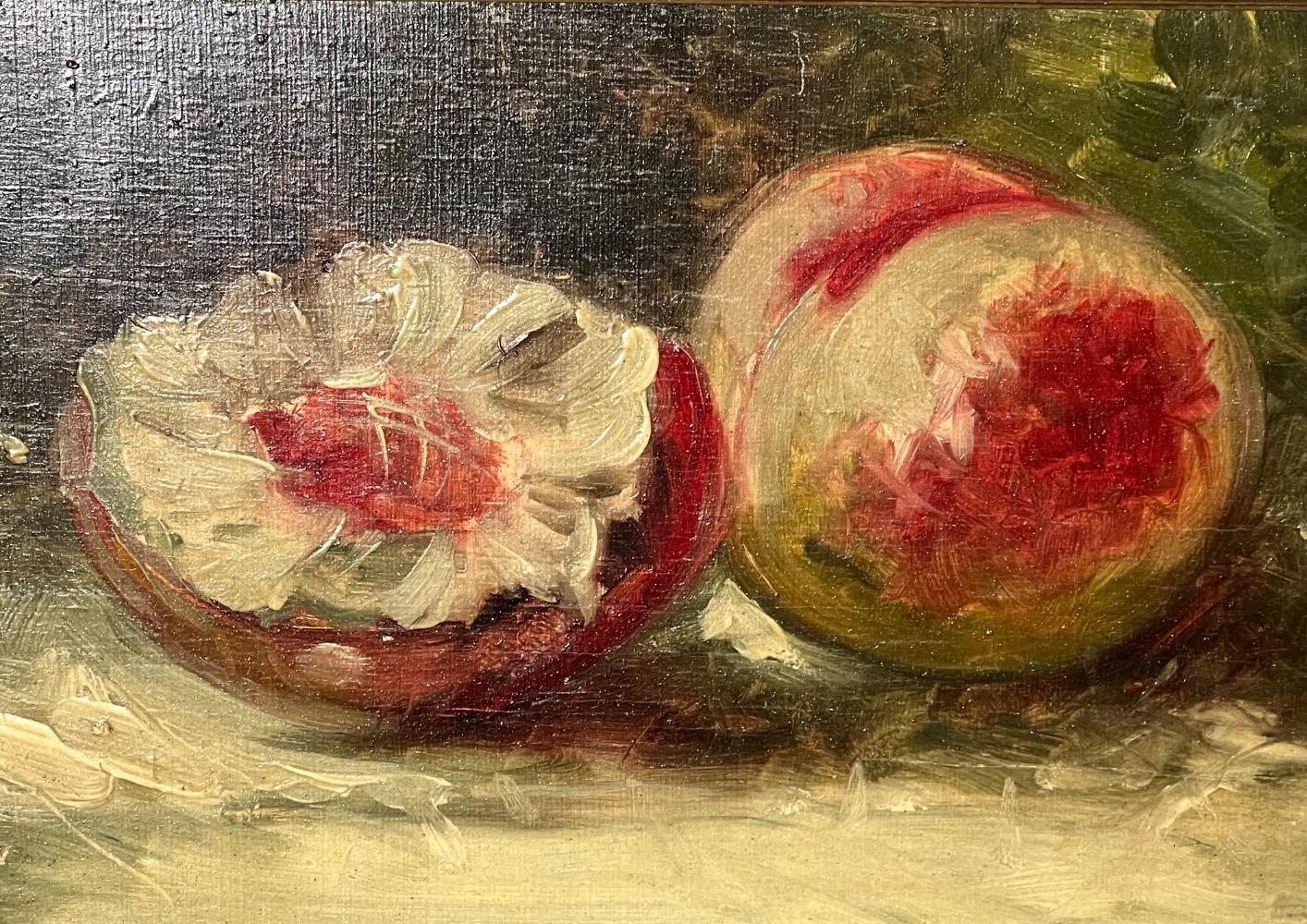A pair of Stillifes with fruit ( oil on panel )