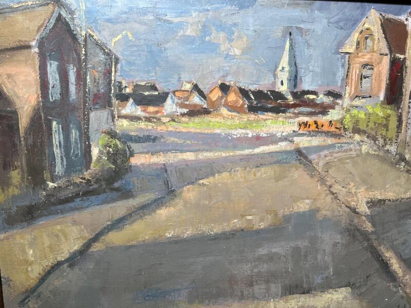 A peaceful Flemish  village ( oil on canvas )