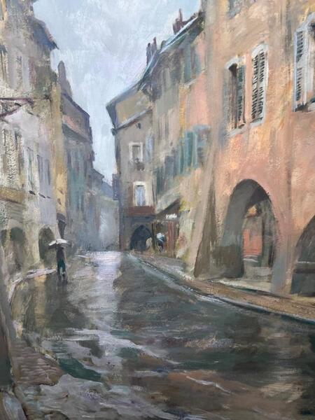 A rainy day in the south of France ( oil on board )