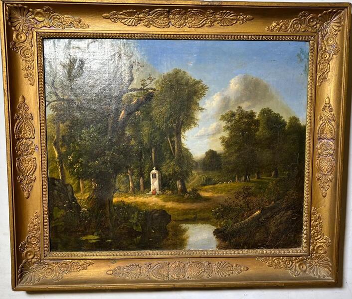 A romantic peaceful scene ( oil on canvas )