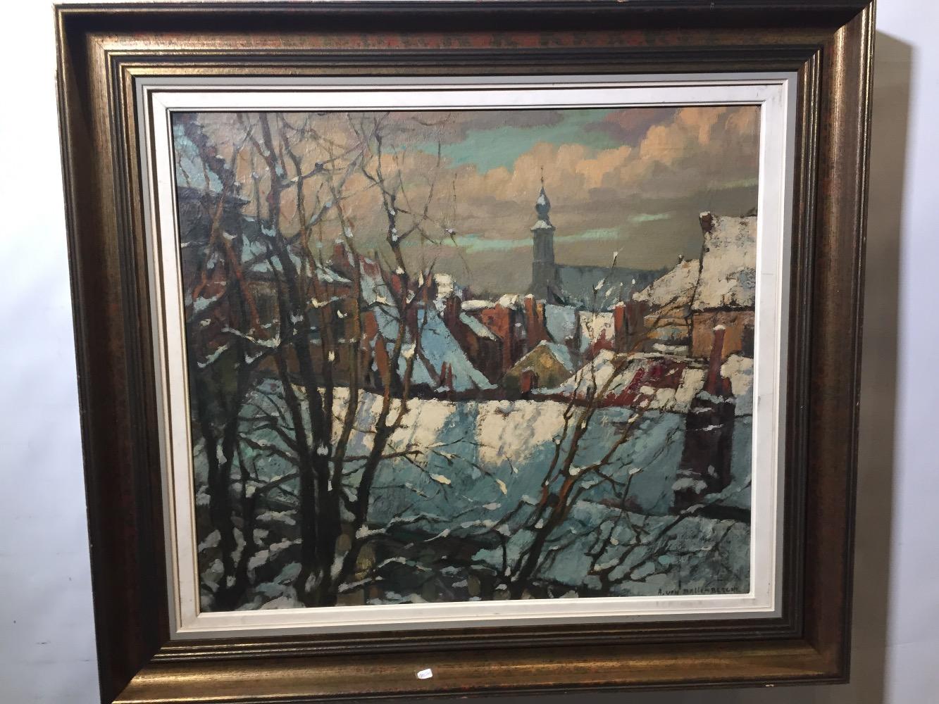 Bruges in the wintertime (oil on canvas)
