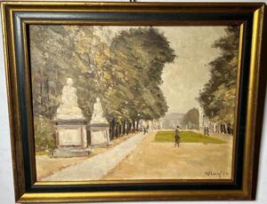 A walk in the park ( oil on panel )