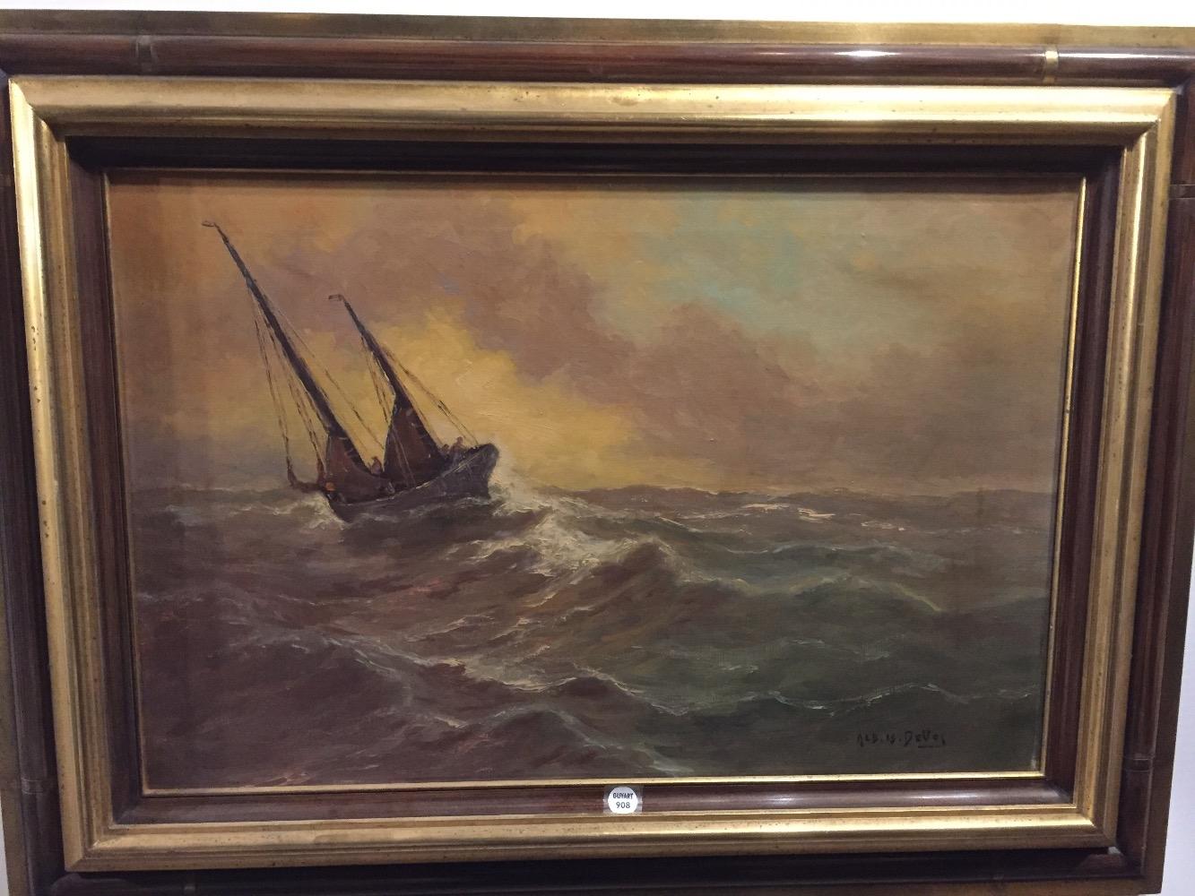 Fishermen and a rough sea