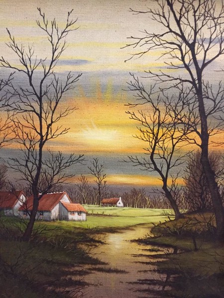 The village in the evening 