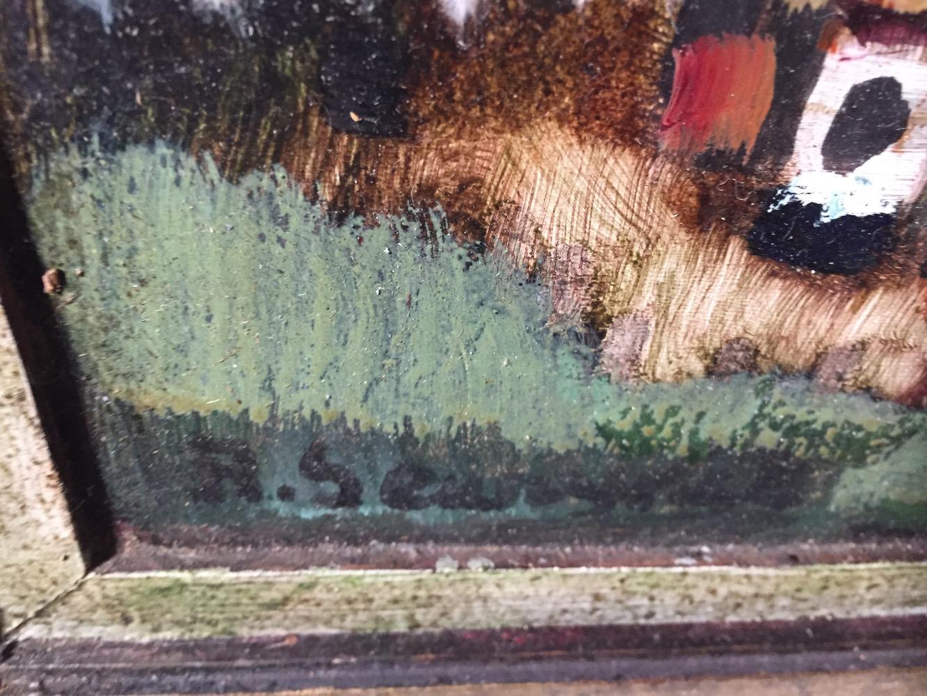 The Flemish village ( oil on panel )