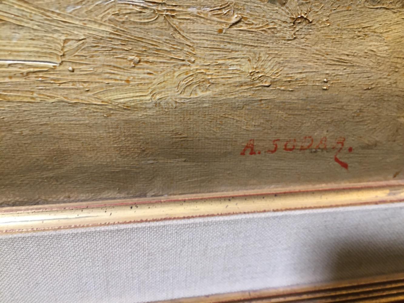 The daily Life in the village ( oil on canvas)