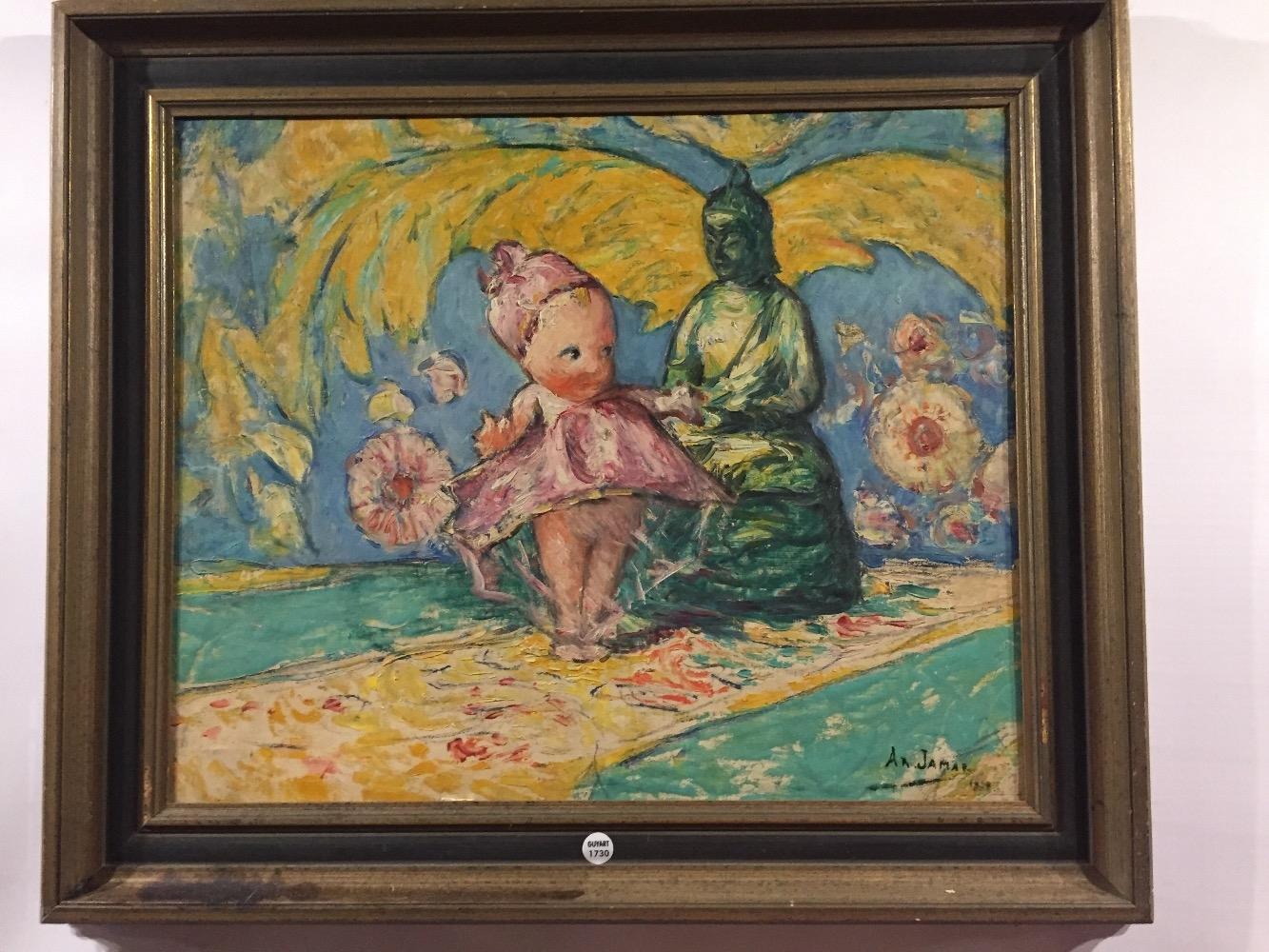 Stillife with a puppet and a Buddha 