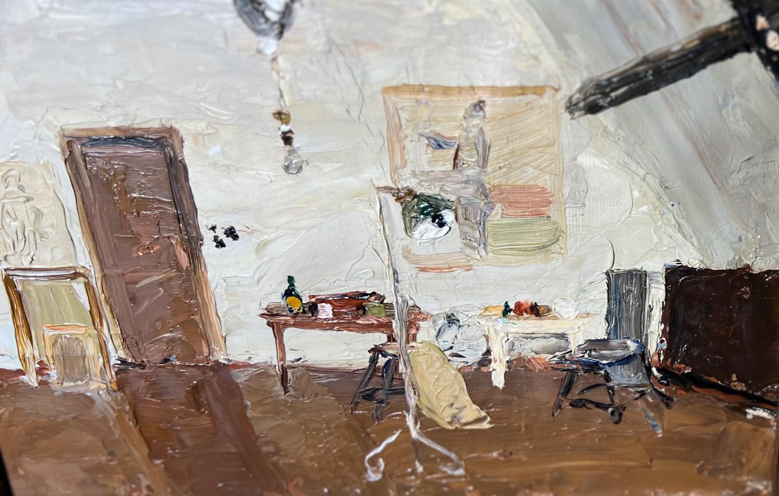 The artist studio ( oil on canvas on board )