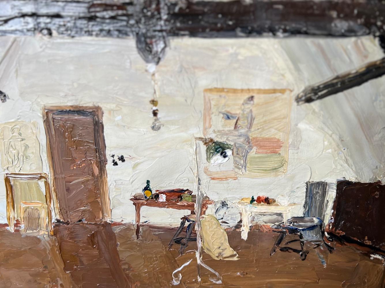 The artist studio ( oil on canvas on board )