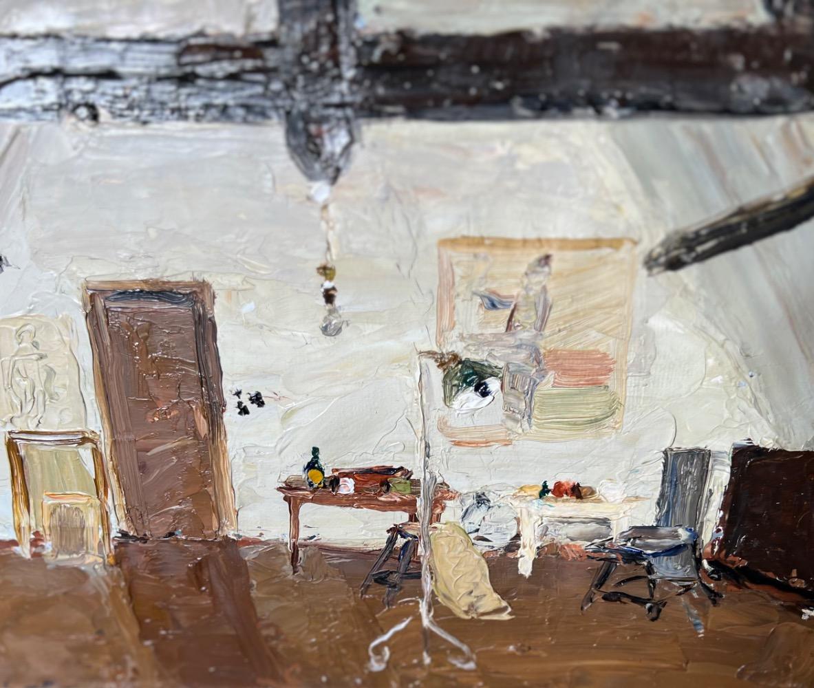 The artist studio ( oil on canvas on board )