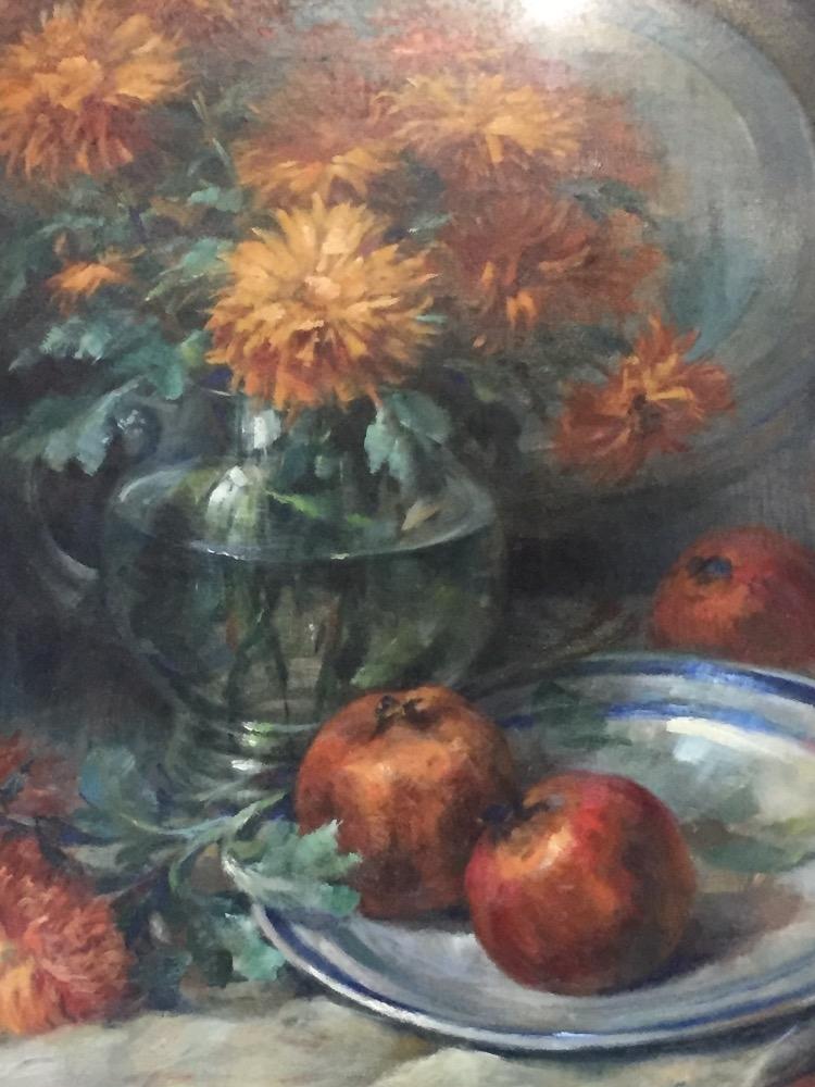 Stillife with apples and flowers 
