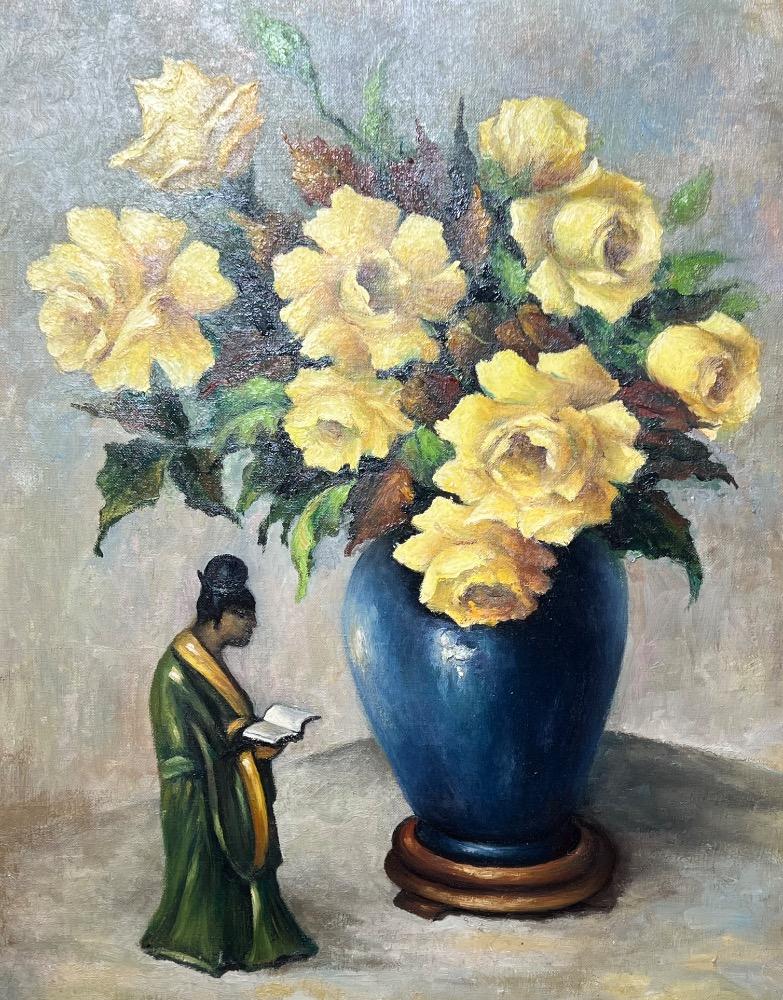 Stillife with roses ( oil on canvas )