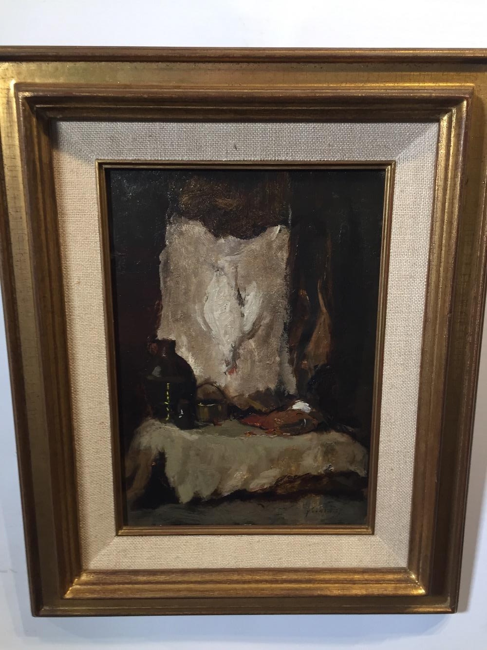 Stillife with vase (oil on panel )