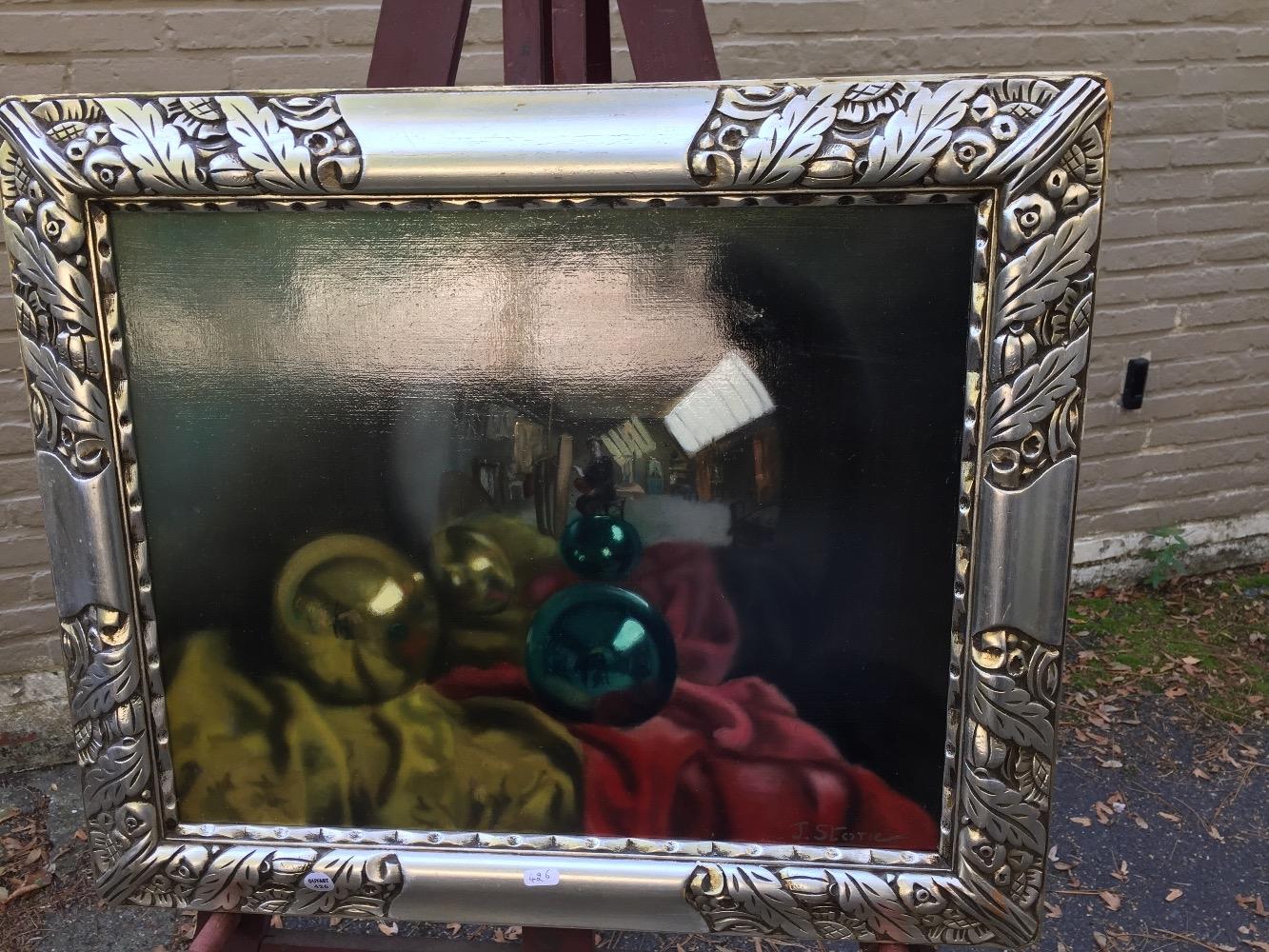 The artist studio (oil on board)