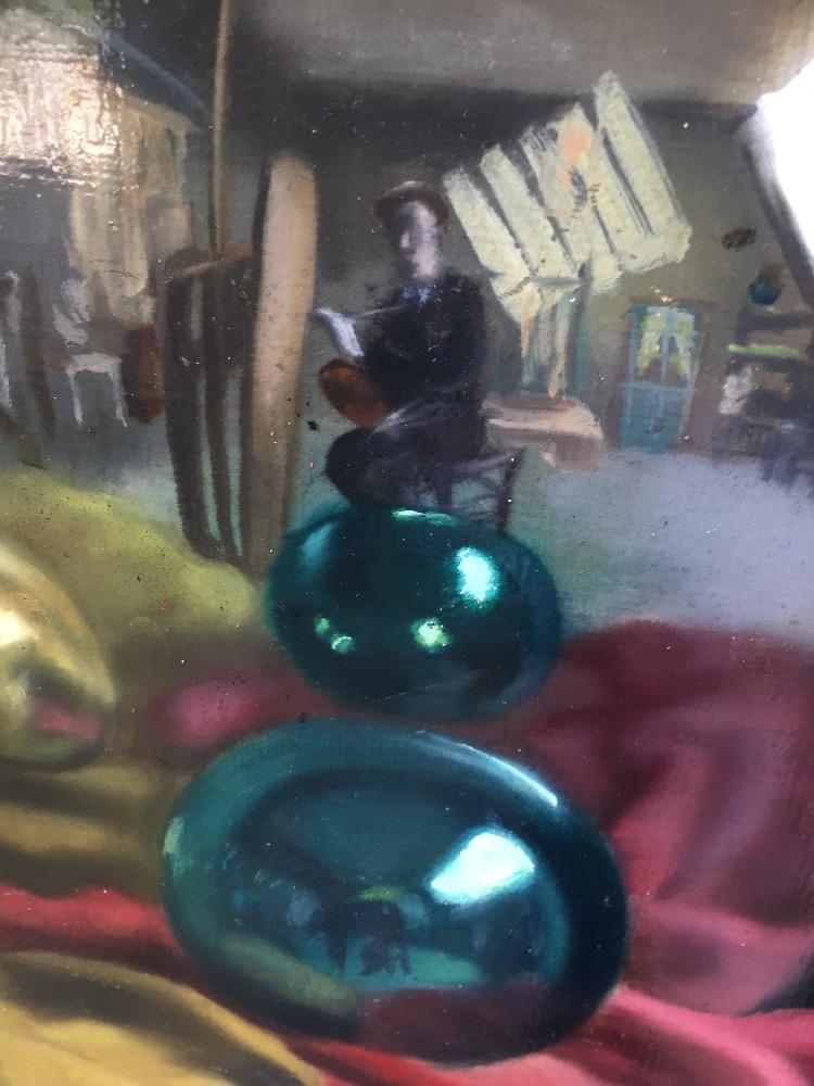 The artist studio (oil on board)