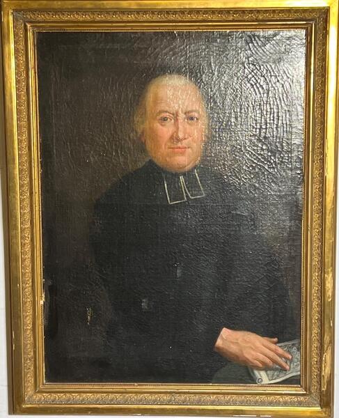 The assistant of the bishop ( oil on canvas )