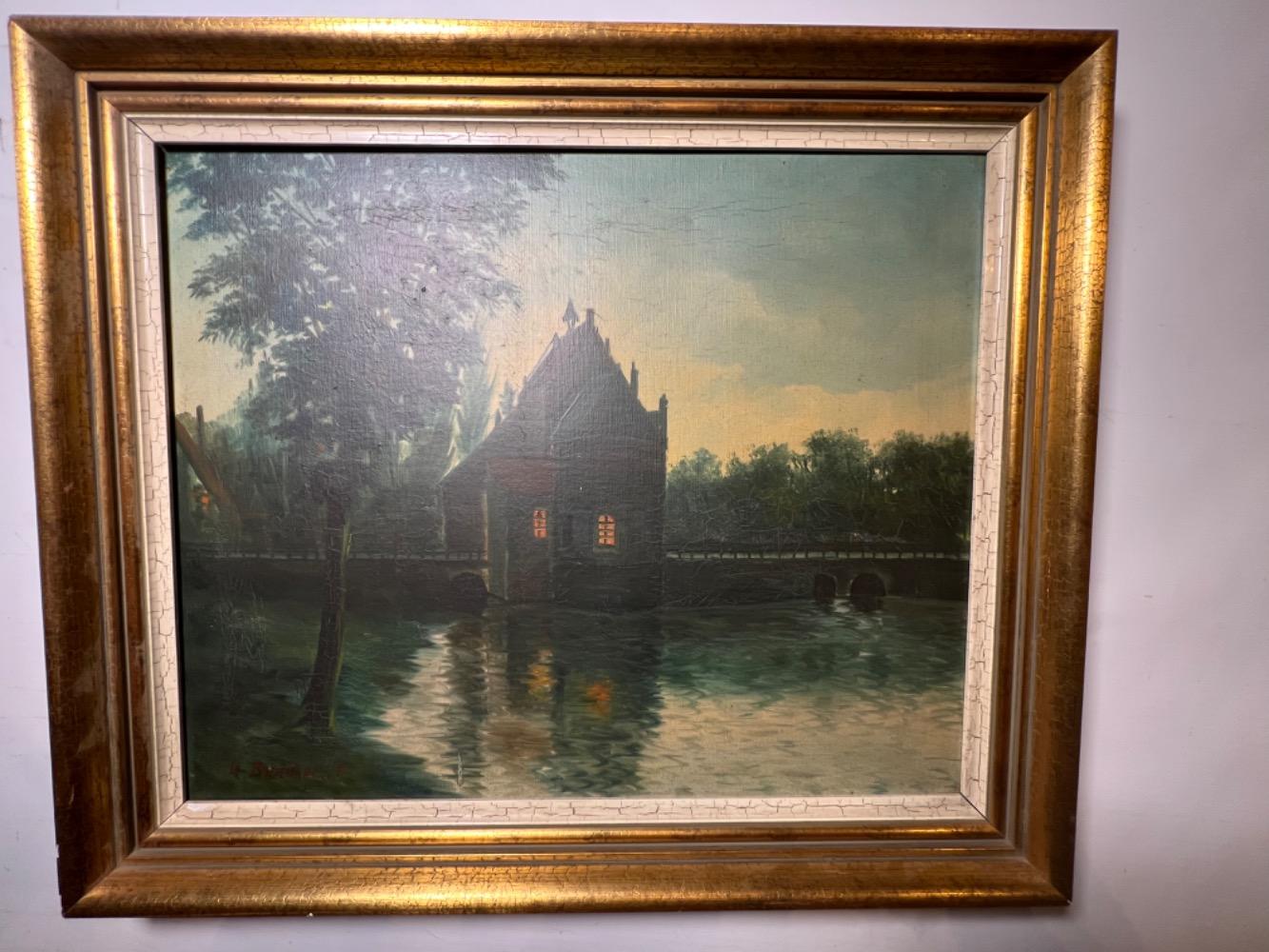 The castle in the evening ( oil on canvas )