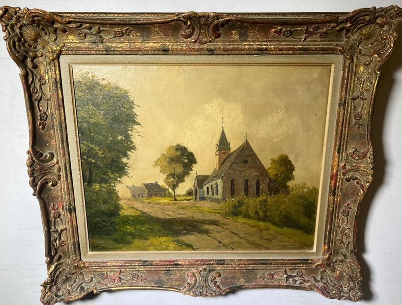 The peaceful village ( oil on canvas)