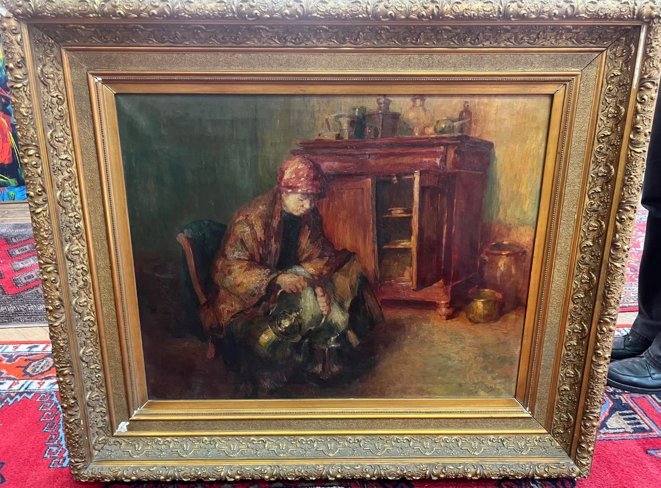 Time for a coffee ( oil on canvas)