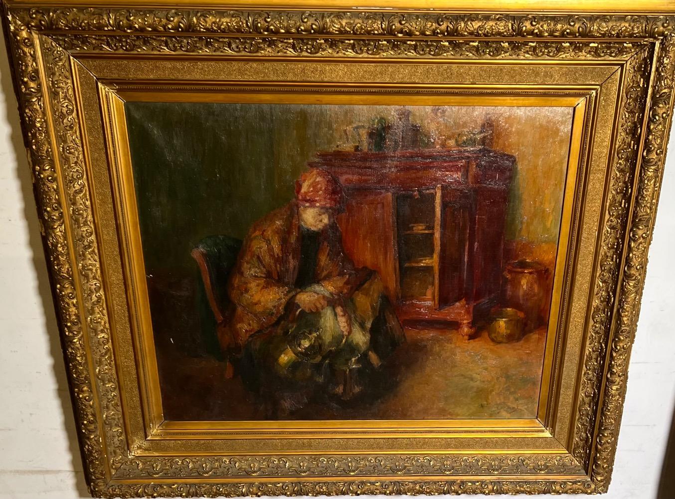 Time for a coffee ( oil on canvas)