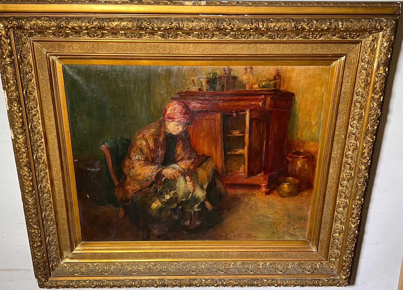 Time for a coffee ( oil on canvas)