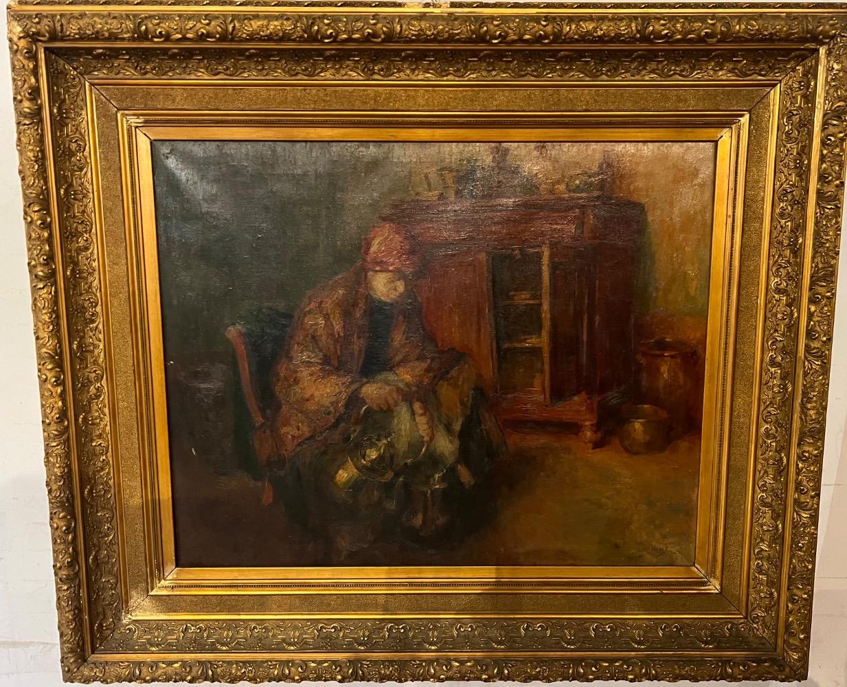 Time for a coffee ( oil on canvas)